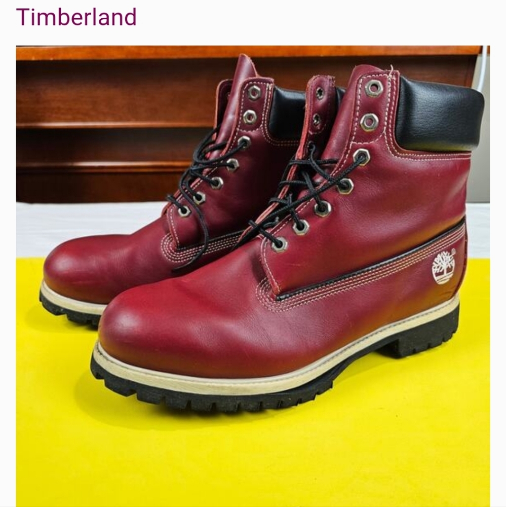 Men Red Timberland Boots